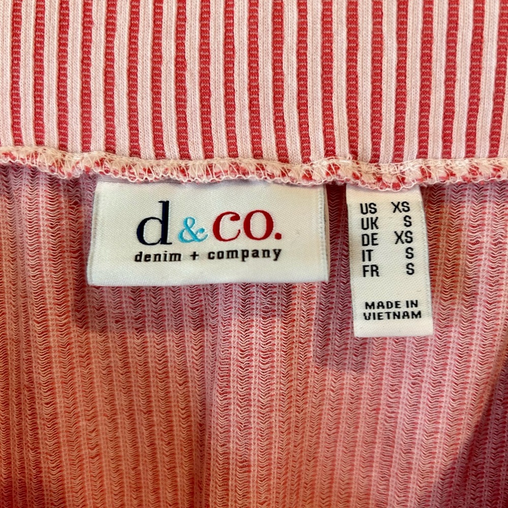 Striped Pink Button-Down Midi Skirt XS with pockets 30.5” length Springy - Picture 4 of 5
